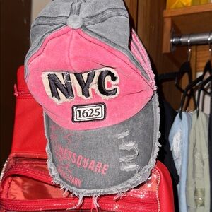 NYC 1625 Distressed Cap in Pink and Gray